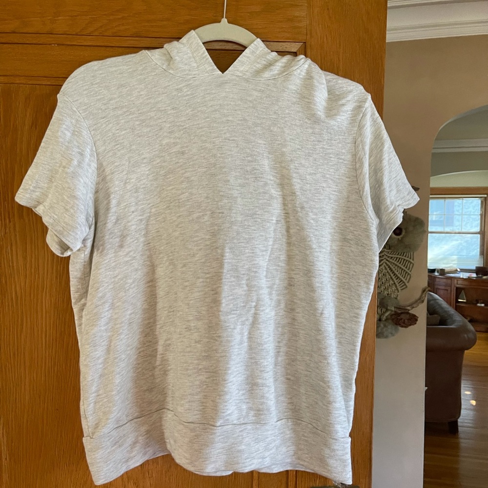 Monrow cream “supersoft” short sleeve hoody, L